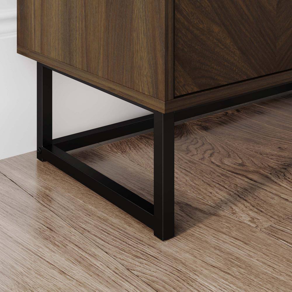 Walnut Freestanding Accent Cabinet with Adjustable Shelving