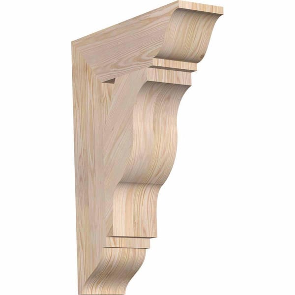 Ekena Millwork 5.5 in. x 28 in. x 20 in. Douglas Fir Funston Traditional Smooth Bracket