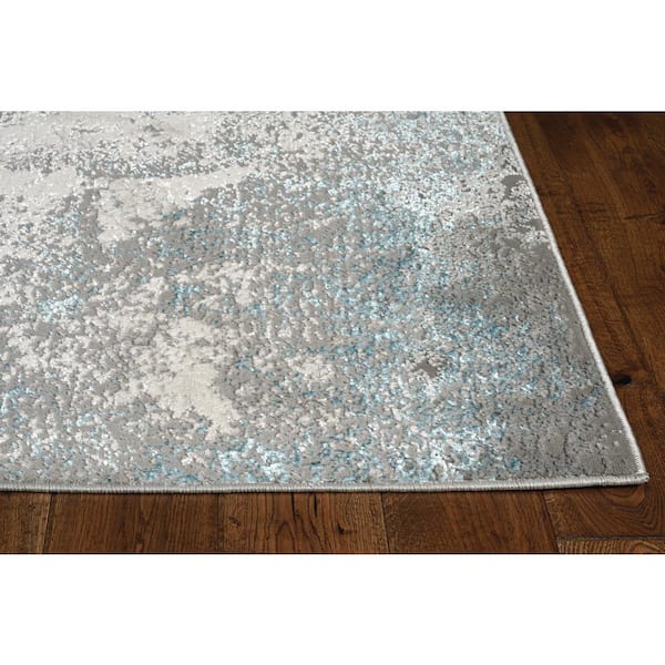 Clara Silver/Blue 10 ft. x 13 ft. Ombre Coastal Area Rug