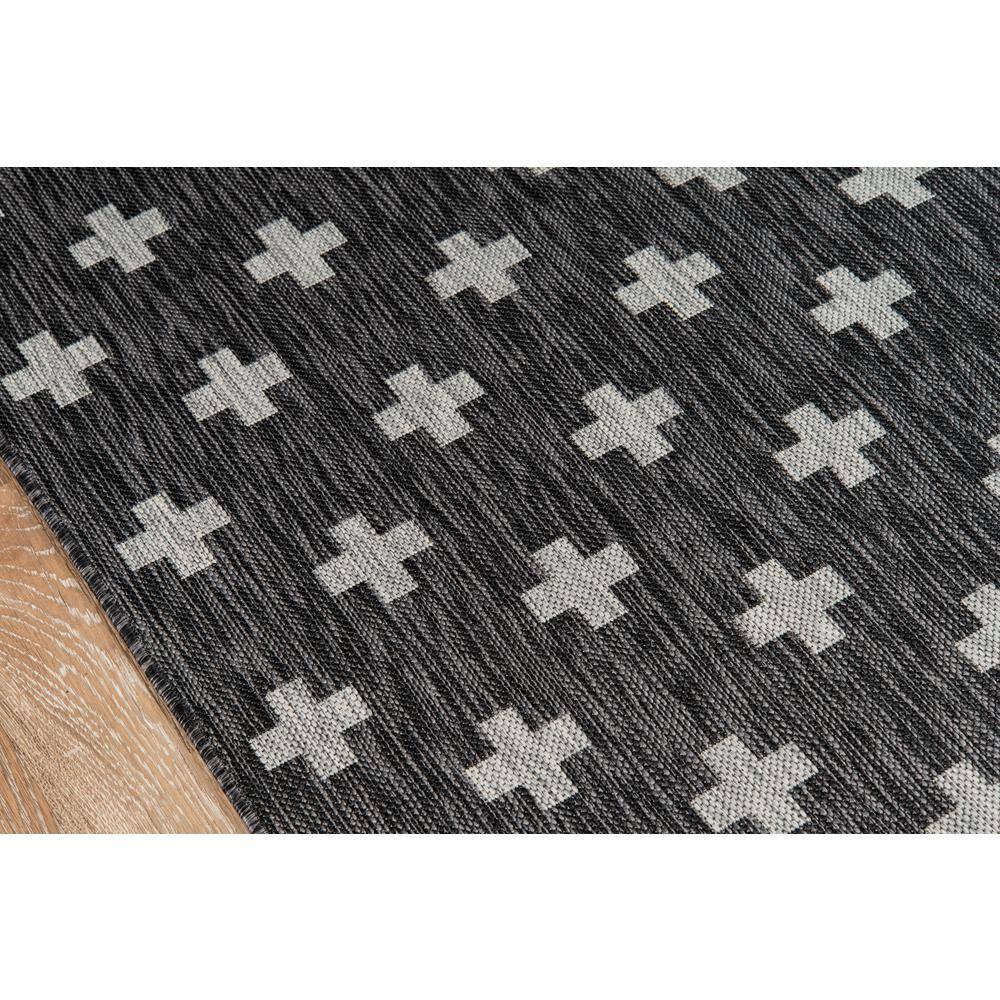 Contemporary Geometric Black Synthetic Runner Rug 2'7" x 7'6"