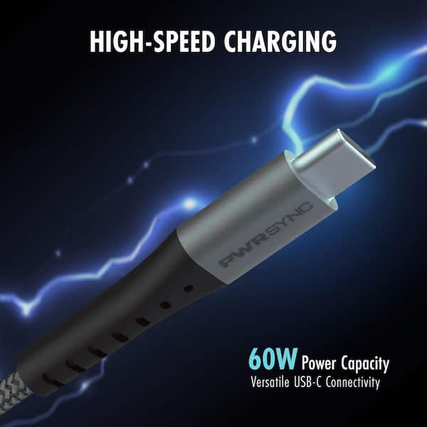 Tzumi Power Sync, Type-C, 10 ft. Charging Cable 30732HD - The Home