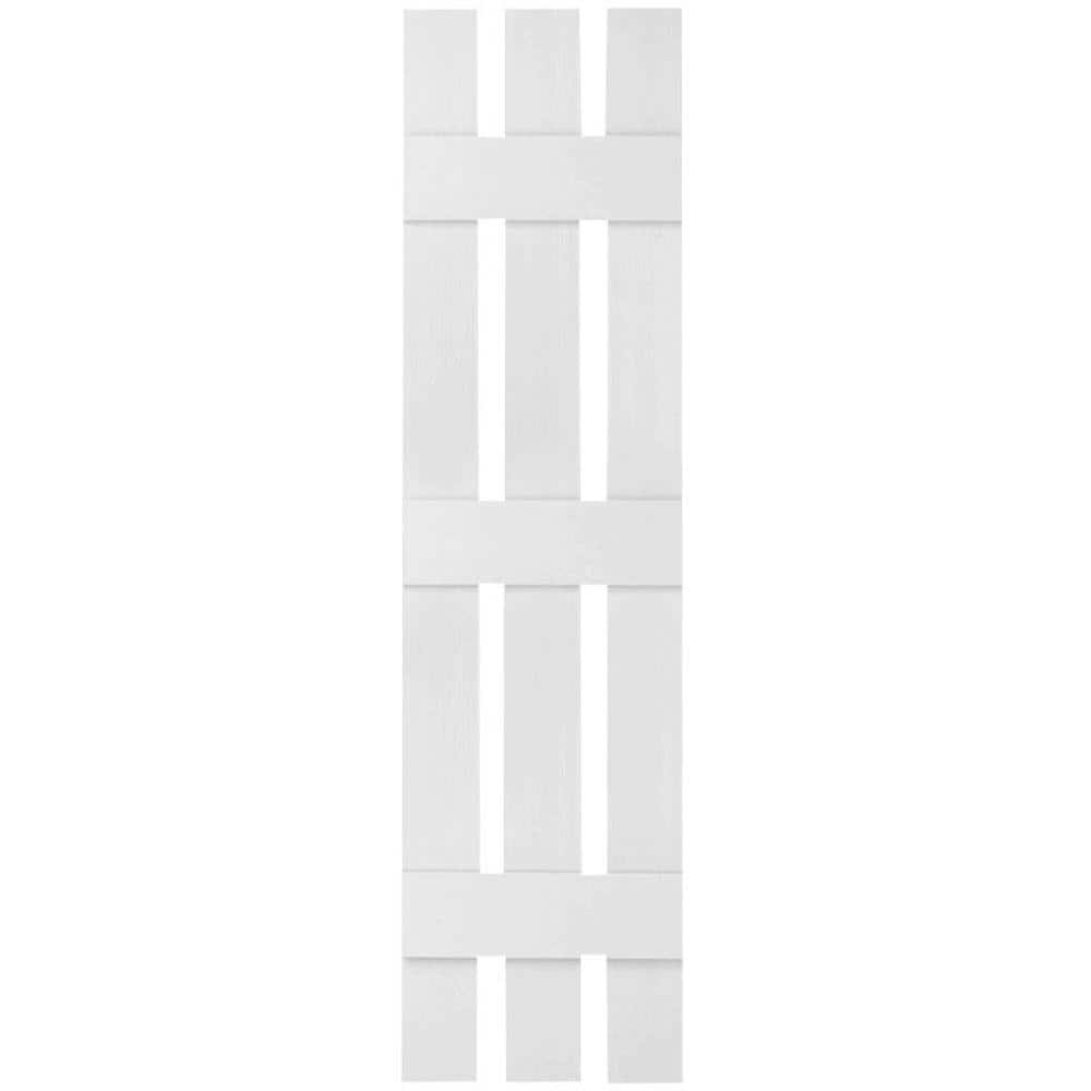 12 in. x 89 in. Lifetime Vinyl Custom Three Board Spaced Board and Batten Shutters Pair Paintable price history on PriceWatchPro