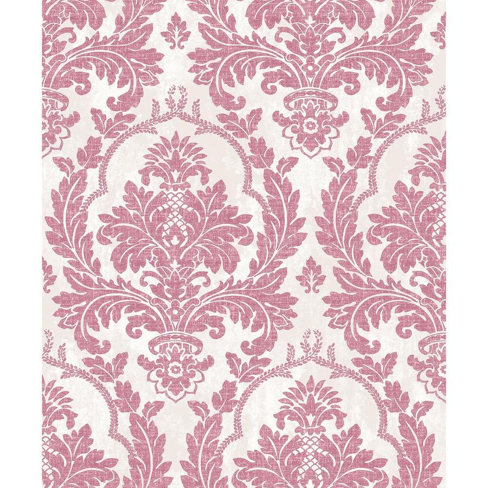 Rasch Wallpaper Trianon Damask Pink  Charcoal Wallpaper 570649   WonderWall by Nobletts