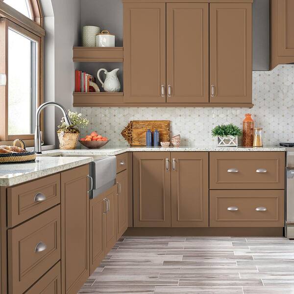 1 qt. #N250-5 Ancient Pottery Semi-Gloss Enamel Interior/Exterior Cabinet, Door & Trim Paint