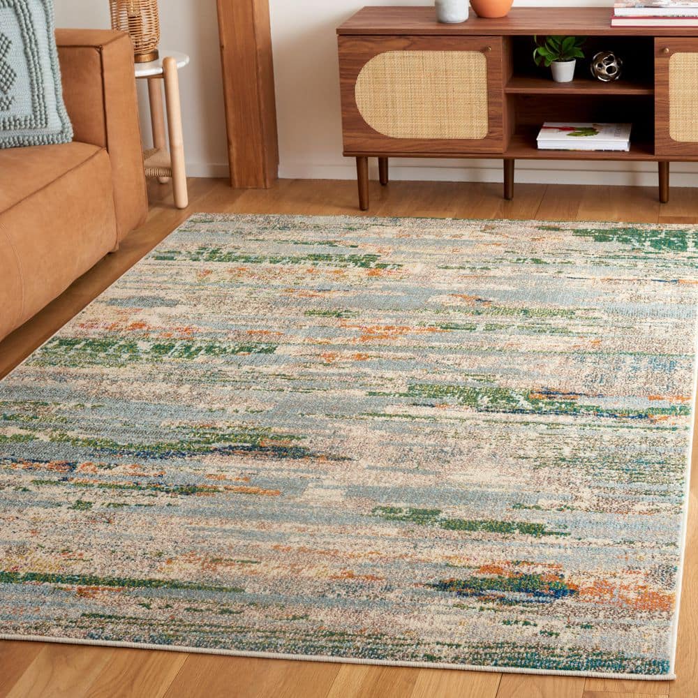 Madison 6 ft. x 9 ft. Green/Blue Abstract Striped Area Rug price history on PriceWatchPro
