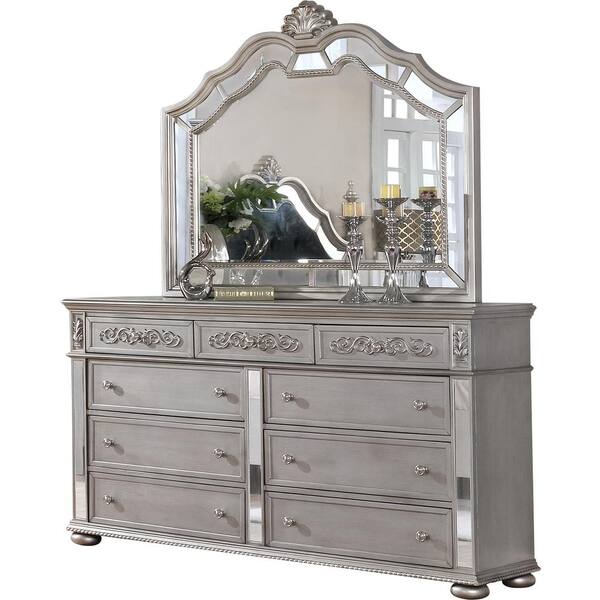 Best Quality Furniture Bonita 6-Piece Grey Queen Panel Bedroom Set B810-Q4NC  - The Home Depot