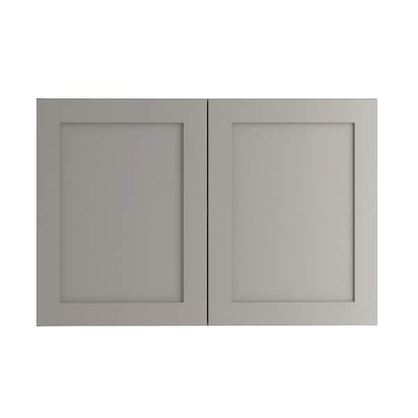 Hampton Bay Edson Shaker Assembled 36x24x24.6 in. Refrigerator Wall Cabinet in Gray