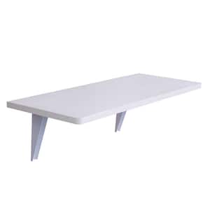23.63 in. Rectangular White Particle Board Computer Desk Foldable