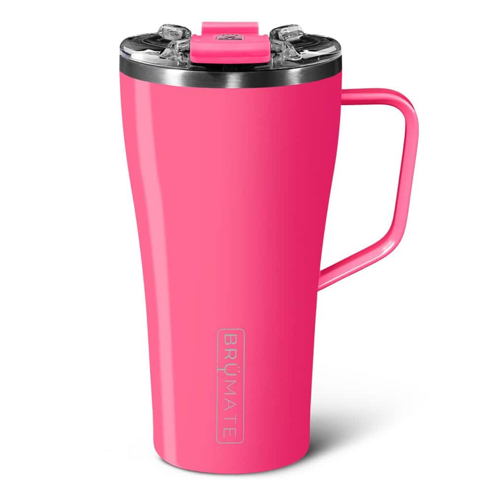 22 oz. Neon Pink Stainless Steel 100% Leak Proof Insulated Coffee Travel Mu