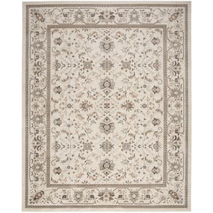 Serenity Home Ivory Mocha 5 ft. x 7 ft. Medallion Traditional Area Rug