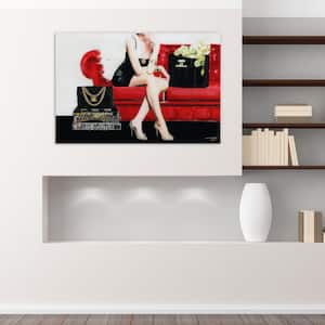 "The Lady" Frameless Free Floating Tempered Glass Panel Graphic Art Wall Art