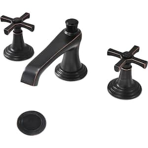8 in. Widespread High End Bathroom Faucet Oil Rubbed Bronze 3 Hole Bathroom Sink Faucet Bronze Vanity Faucet