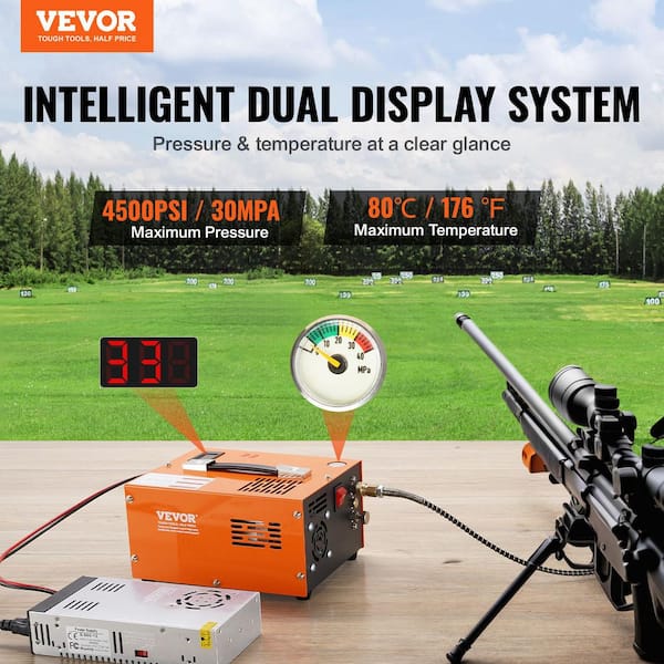 0.5 Gal. PCP Air Compressor 4500PSI/30Mpa Portable PCP Airgun Compressor with External Converter DC12V AC115V Electric