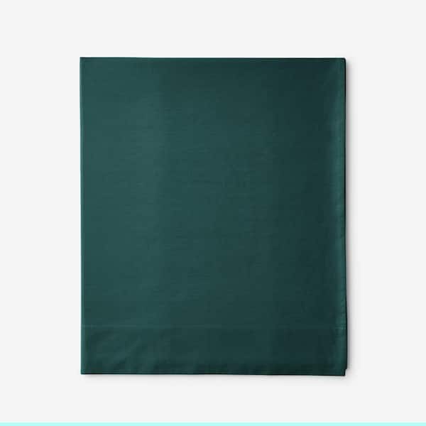 The Company Store Company Cotton Hunter Green Cotton Percale Queen Flat Sheet