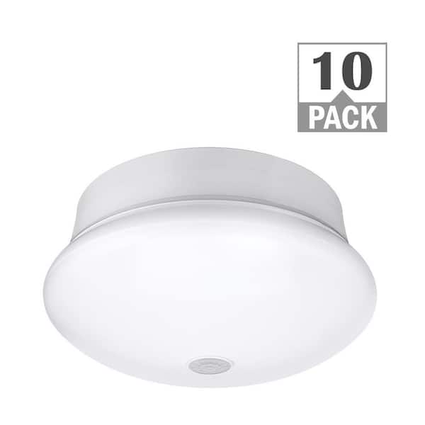 ETI LIGHTING Spin Light 7 in. Motion Sensing Garage Light LED Flush Mount 830LM 11.5W E26 Medium Base Bright White 4000K (10-Pack)