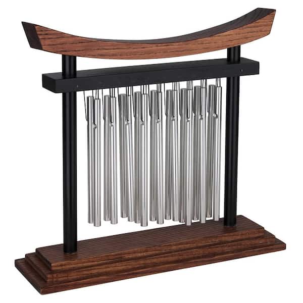 WOODSTOCK CHIMES Signature Collection, Woodstock Tranquility Table Chime, 9'' Silver Wind Chime TTC