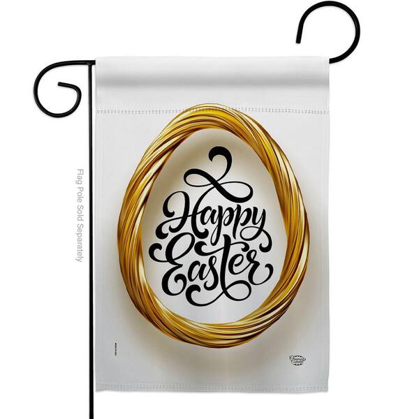 Ornament Collection 13 in. x 18.5 in. Golden Easter Egg Garden Flag Double-Sided Spring Decorative Vertical Flags