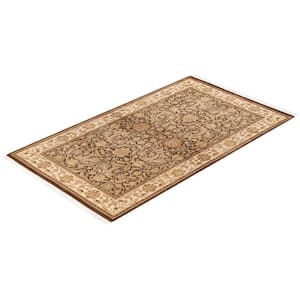 Mogul One-of-a-Kind Traditional Brown 3 ft. 1 in. x 5 ft. 4 in. Oriental Area Rug