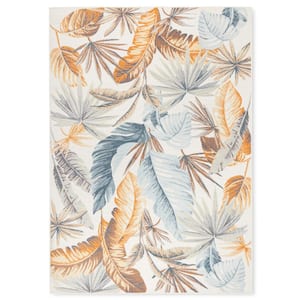 Abaco Tropical Foliage Ivory 8 ft. x 10 ft. Indoor/Outdoor Area Rug