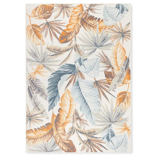 Tommy Bahama Abaco Tropical Foliage Ivory 8 ft. x 10 ft. Indoor/Outdoor Area Rug