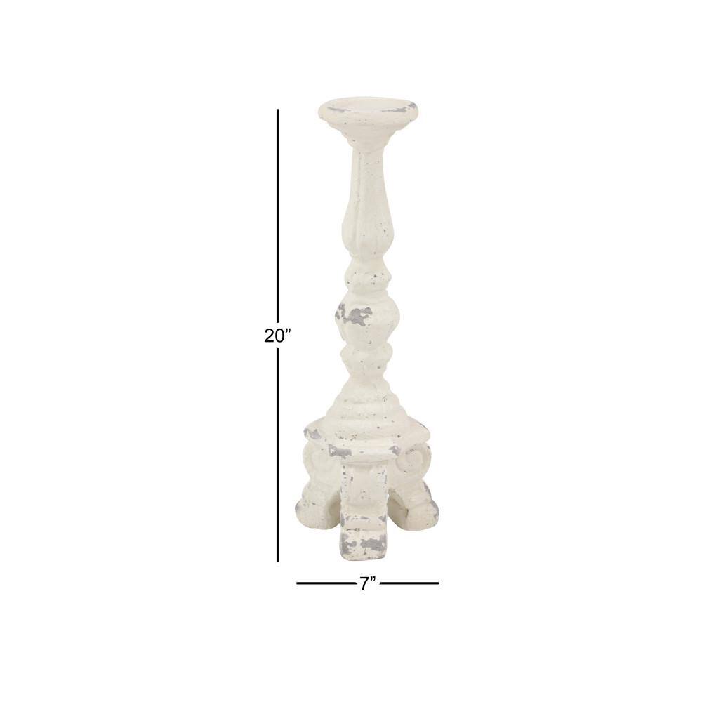Elegant Vintage White Ceramic 20" Candlestick Holder
