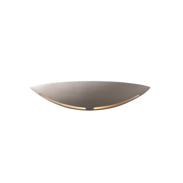 Justice Design Ambiance 1-Light Small ADA Slice Bisque Wall Sconce