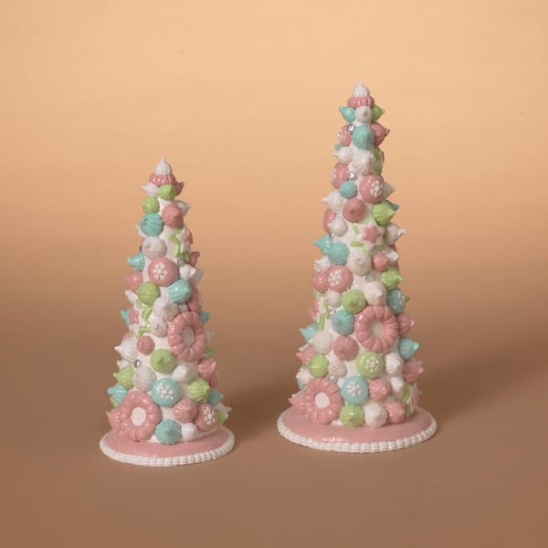 GERSON INTERNATIONAL Set of 2 Clay Dough Whimiscal Holiday Ice Cream Trees