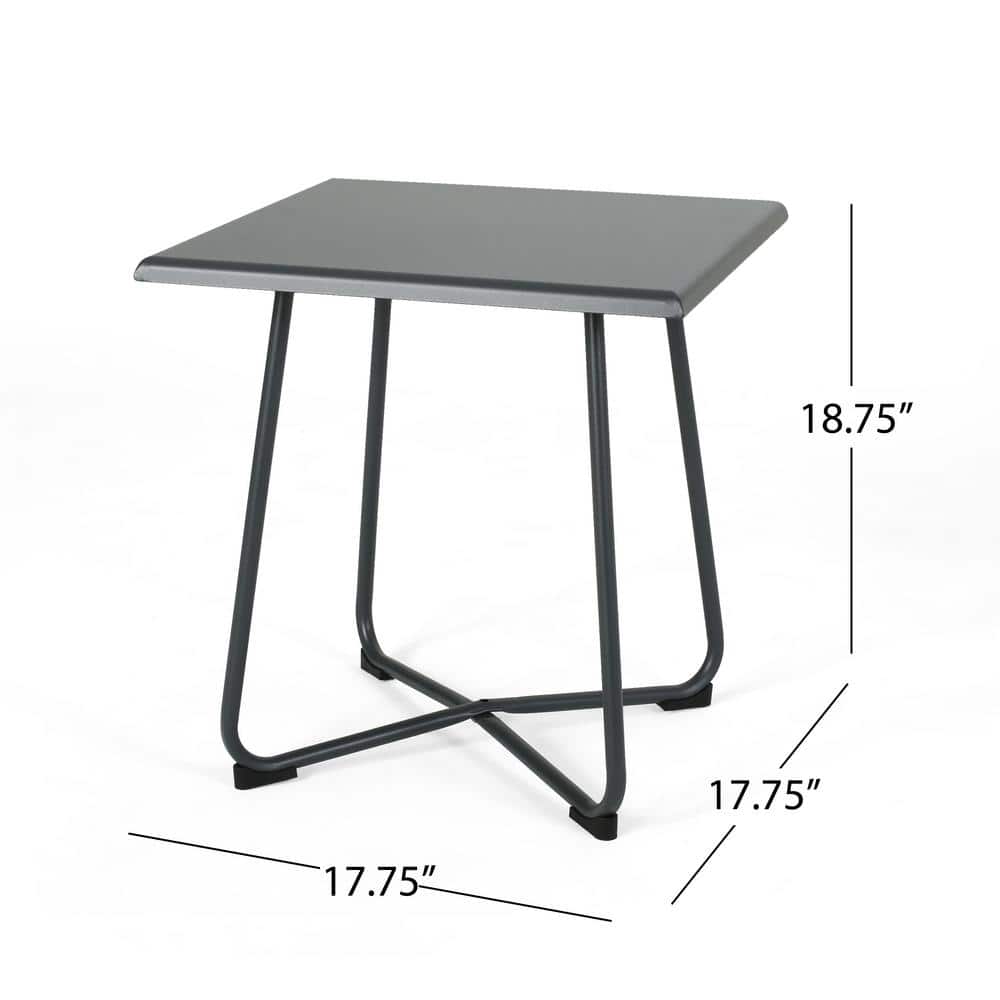 Black and Gray Steel Frame 2-Person Outdoor Chat Set