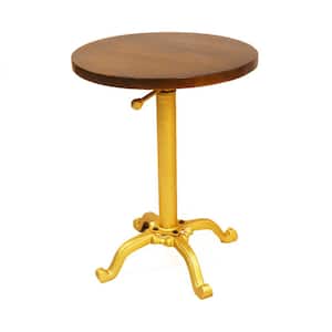 Colton Adjustable Height Elm and Gold End Table