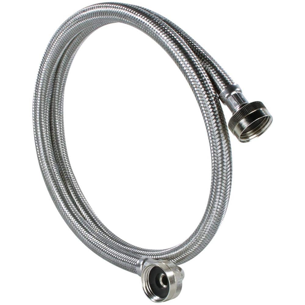5ft Braided Stainless Steel Washing Machine Hoses with Brass Fittings