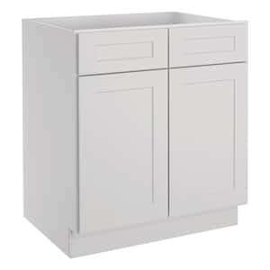 Newport Dove Plywood Shaker Style 2-Door 2-Drawer Base Kitchen Cabinet 30 in. W x 24 in. D x 34.5 in. H