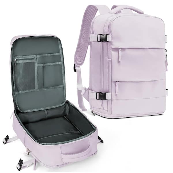25L Travel Backpack with Shoe Compartment and Wet Pocket, Waterproof Carry On Laptop Daypack, Purple