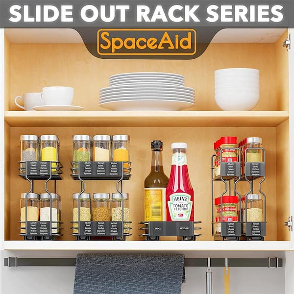 Pull-out Folding Storage Basket Kitchen Spice Ingredients Bottle