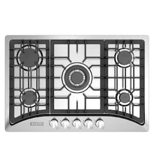 30 in. Gas Stove Cooktop in Stainless Steel with 5-Sealed Burners