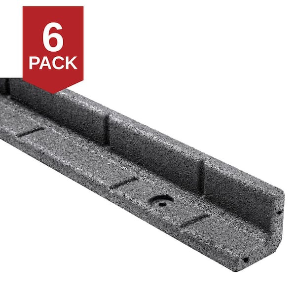48 in. x 3 in. x 3 in. Roman Brick Dark Gray Rubber Edging (6-Pack)