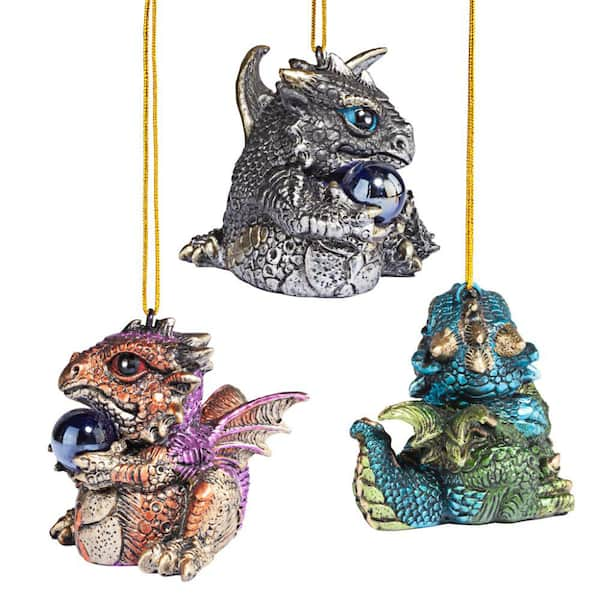 Design Toscano 2 in. Three Dragon Virtues Gothic Holiday Ornament