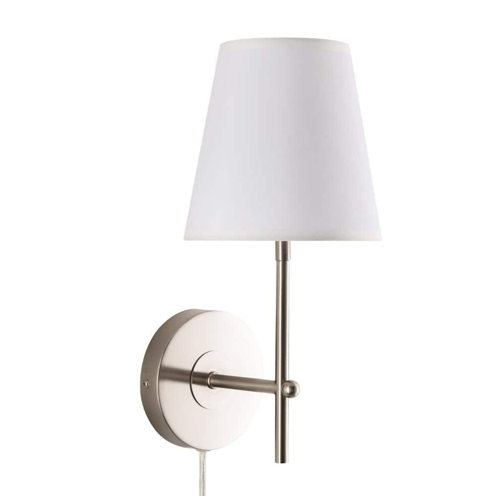 Merra 1-Light Brushed Nickel Wall Sconce Vanity Light PTL-1306-NI-BNHD ...