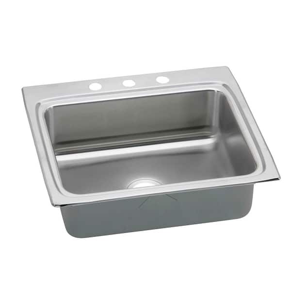Elkay Lustertone 25in. Drop-in 1 Bowl 18 Gauge  Stainless Steel Sink w/ Accessories