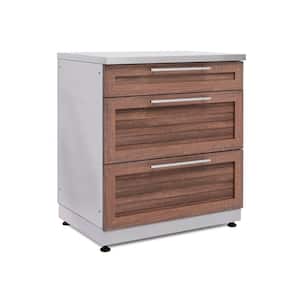 Outdoor Kitchen Stainless Steel Classic 32 in. W x 36.5 in. H x 23 in. D 3-Drawer Cabinet in Grove