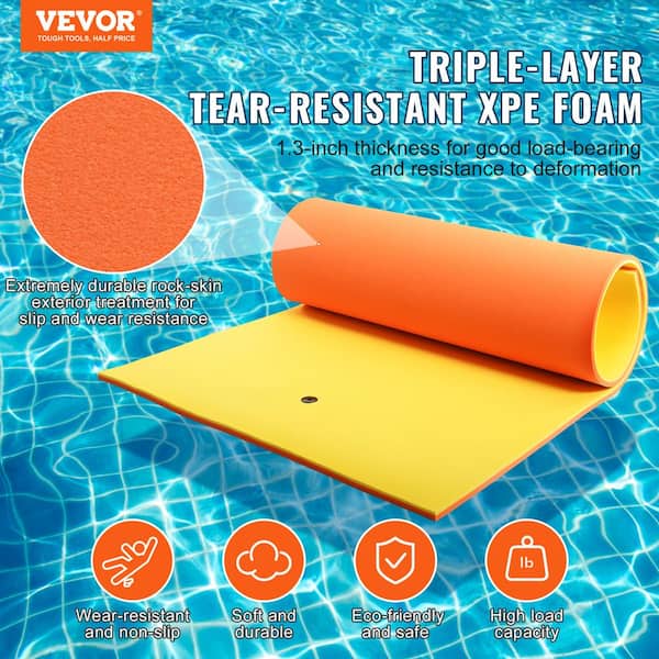 VEVOR Lily Pad Floating Mat 12 x 6 ft. Floating Water Pad 3-Layer Floating  Dock 1.3 in. Thick Tear-Resistant XPE Foam Raft SSPFD14472YC0UV1QV0 - The  Home Depot