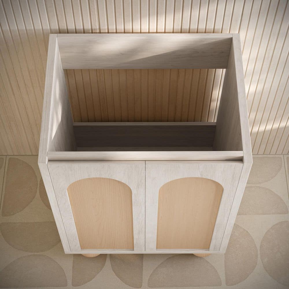 Plaisir 24" White Oak MDF Freestanding Bathroom Vanity with Ceramic Sink