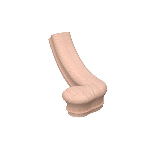 Stair Parts 7040 Unfinished Red Oak Left-Hand Turnout Handrail Fitting