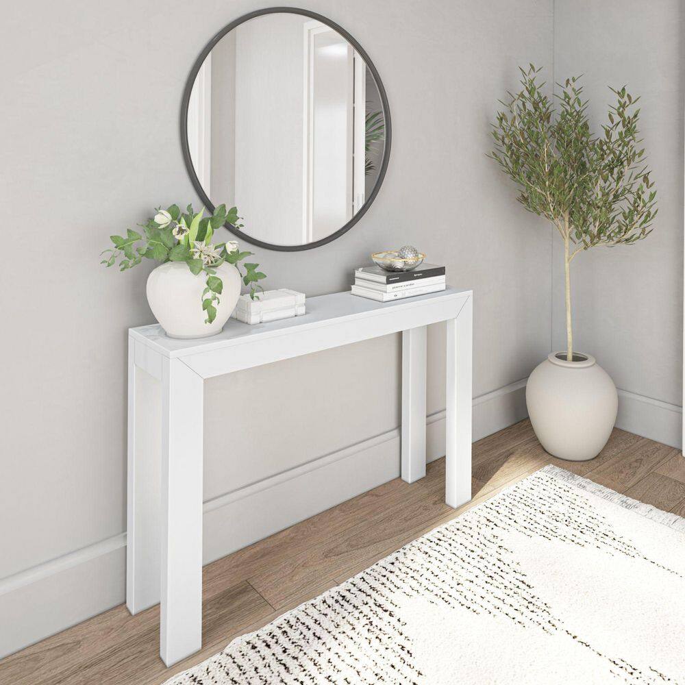 Modern 46 in. White Rectangle Wood Console Table