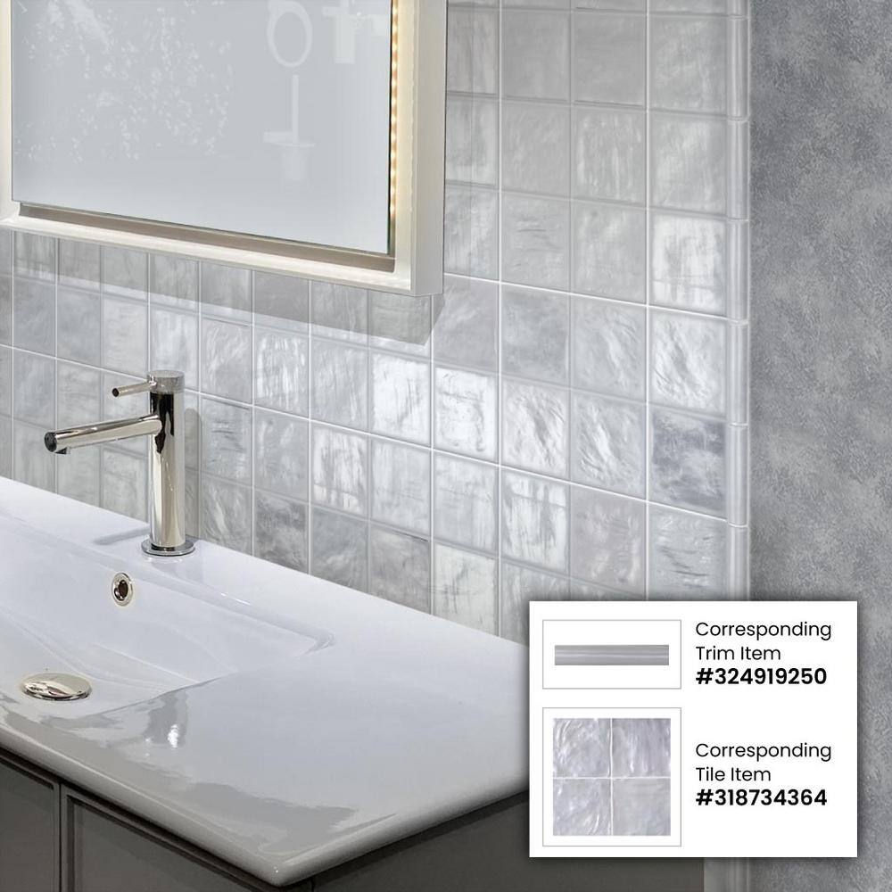 Apollo 4x4 Silver Ceramic Mosaic Wall Tile