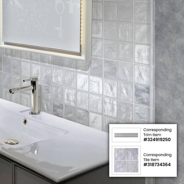 4 x 4 White Ceramic Tile for Kitchen, Bathroom or Wall Panel (5.28 Sq ft-  Box of 50 Tiles)