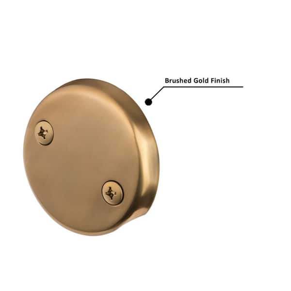 1-Piece Tip Toe Bathtub Drains Trim Set Include with 2 Hole Overflow Faceplate, Replacement Bath Drain Trim in Gold
