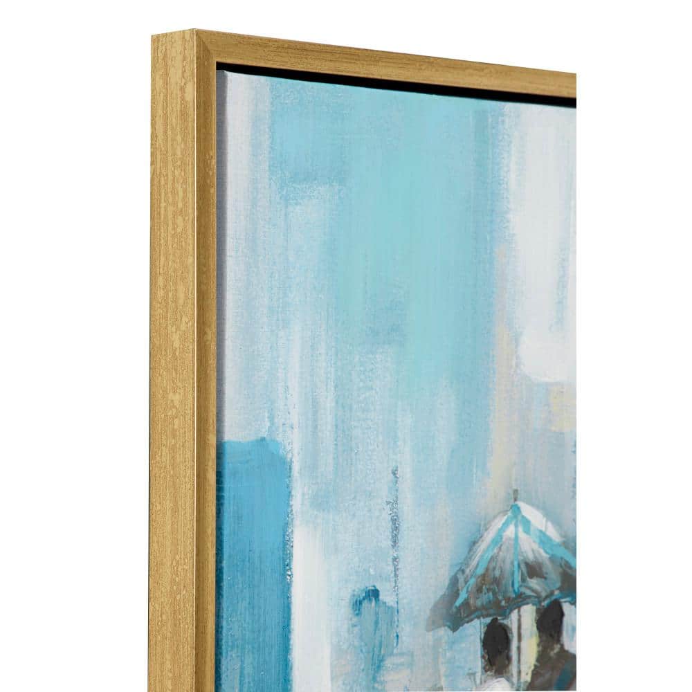 Large Blue and Gold Abstract Canvas Wall Art
