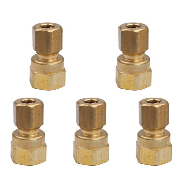 LTWFITTING 1/4 in. O.D. Comp x 1/4 in. MIP Brass Compression Adapter Fitting  (5-Pack) HF684405 - The Home Depot