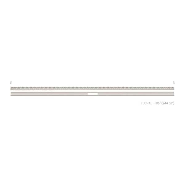Kerdi-Line-Vario Greige 96 in. Floral Grate and Channel Floor Installation Kit for Accessory