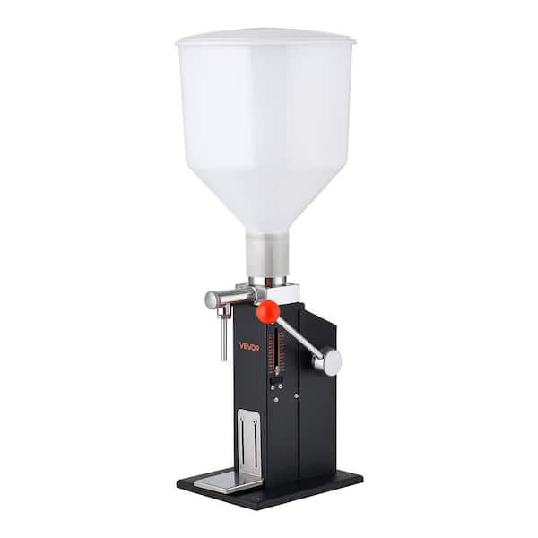 Manual Filling Machine, 10-120 ml, 12 L Hopper, Paste Liquid Filler, Anti-Drip Nozzle Adjustable Stand Carbon Steel Body